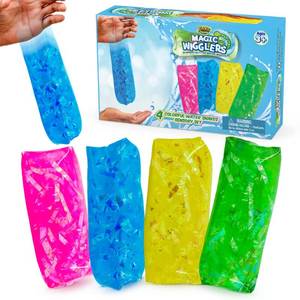 lot 18267 image: (missing green)YoYa Toys Magic Wigglers Water Snake Fidget Toy - Water Wiggler Toy, Water Snakes Trick Stress Toy, Slippery Tricky Wiggler Tube - 4-Pack Squishy Sensory Fidget Water Snake Toy, 5-inch Novelty Gift