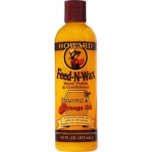 lot 18268 image: Howard Products Beeswax Wood Polish & Conditioner, Feed-N-Wax, Beeswax Furniture Polish For Wood, 16 Oz, Orange
