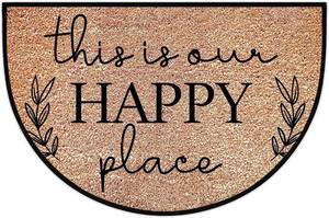 lot 18282 image: bnil This is Our Happy Place Half Round Door Mat Outdoor Entrance,for Outside Entry 18x30 in Wear Resistant Semi Circle Floor Mats Area Rugs for Kitchen