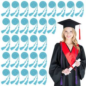 lot 18363 image: Woanger 30 Pcs 2026 Graduation Cords 67 Inch Braided Honor Cord with Tassels for College Graduation Students Bachelor Master Doctor Grad Decor(Sky Blue)