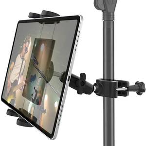 lot 18376 image: Aluminum Tablet Holder for Microphone StandMic Music Mount Stand Without Slipping 360° Rotation Adjustable iPad iPhone Holder Mount for Microphone with Clamp, Fits 4��13 Tablets & Smartphones