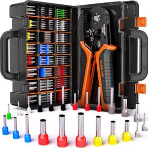 lot 18381 image: SOMELINE Ferrule Crimping Tool, Ratchet Pliers for AWG23-7 with 23 Sizes Wire End Ferrule Terminals, Quadrilateral Wire Crimp Pliers with Crimp Connectors