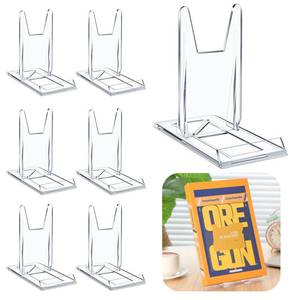 lot 18382 image: Memorywuu 6 Pack 5.91 Inch Acrylic Book Stand for Display Adjustable Clear Display Holder Easel Collector Stand for Home Office Back to School Comic Album Cd Magazine Postcard Artworks