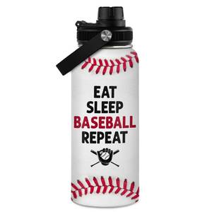 lot 18386 image: Baseball Water Bottle 32 Oz - Insulated Stainless Steel Sport Bottles with Lid - Baseball Men Players Fan Coach