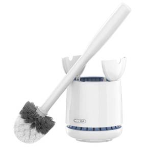 lot 19127 image: MR.SIGA Toilet Bowl Brush and Holder, Premium Quality, with Solid Handle and Durable Bristles for Bathroom Cleaning, White, 1 Pack