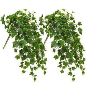 lot 19130 image: Hollyone 2pcs Artificial Hanging Plants 24 Fake Ivy Vine Faux Ivy Leaves Hanging Plant Greenery for Wall House Room Patio Indoor Outdoor Home Shelf Office Wedding Decor