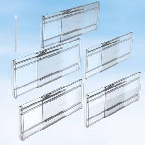 lot 19138 image: SPEREELER 5 Pack 6 High Adjustable Drawer Dividers for Clothes,Expandable From 12-20 Clear Drawer Organizers, PC Plastic Separators for DresserBedroomBathroomKitchenOffice Storage