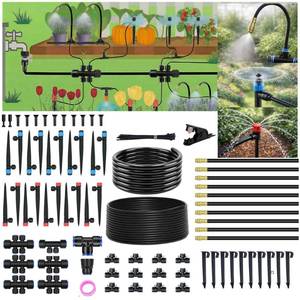 lot 19142 image: 240FT Drip Irrigation System for Garden 12 Quick Connect PE Tubing Automatic Water Sprinkler Kit Adjustable Misting Part 14 Watering Hose for Outdoor Raised Bed Plants Flower Yard Greenhouse