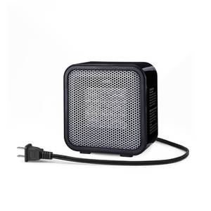 lot 19153 image: Amazon Basics Ceramic Portable Mini Space Heater for Office Desk, Indoor Use, Fast Heating, Energy Efficient, 500W, With Tip-Over Protection, Lightweight 1.4 lbs, Black, 5.87D x 3.15W x 5.95H