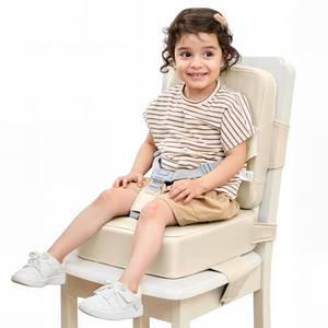 lot 19155 image: HOMEAL Toddler Booster Seat for Dining Table - Toddler Dining Cushion with Wipeable Surface -Booster Seat for Kitchen Chair with Easy-Install Straps - Breathable Fabric - Beige