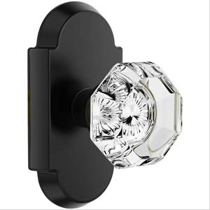 lot 19168 image: BonKuDoo Antique Crystal Door Knobs Iinterio, Matte Black Glass Door Knob Passage Door Knob for Hall and Closet