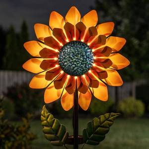 lot 19171 image: Sunflower Solar Wind Spinners for Yard and Garden - 52 Metal Windmill Ligths with LED Wind Sculptures with Stake for Lawn Patio Decor