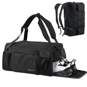 lot 19187 image: Kookoomia Gym Bag for Men with Shoes Compartment and Wet Pocket Convertible Duffle Bag and Gym Backpack Waterproof Sports Bags for Men with 2 Bottle Holders Multipurpose Weekender Overnight Bag -Black