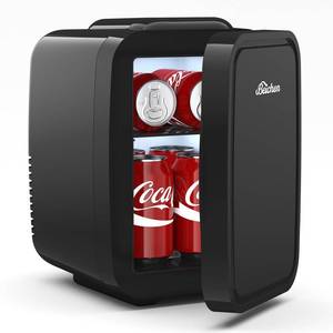 lot 19189 image: BEICHEN Mini Fridge, 4 Liter6 Can Portable Refrigerator for Bedroom Office Dorm Car�� Fast Cooling, Low Noise, 100-125V AC5-12V USB Small Compact Refrigerator for Skincare, Food, Drinks(Black)