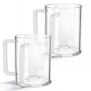 lot 19193 image: AOZUO 2 Pcs Judaica Hand Washing Cup with Dual Handles 5 Acrylic Clear Negel Vasser Hand Washing Cup for Jewish Ritual Netilat Yadayim Holiday Gifts (White Handle)