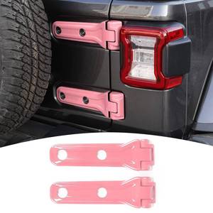 lot 19198 image: JeCar Pink Tailgate Hinge Cover Trim for 2018-2024 2025 Jeep Wrangler JL & Unlimited