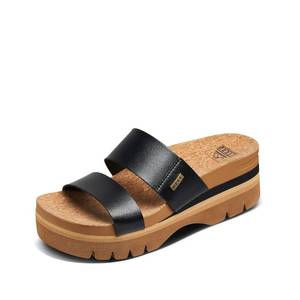 lot 19205 image: REEF Cushion Vista Higher Womens Platform Fashion Sandal, Arch Support, Ultra Soft Cushion Footbed, Black, 6