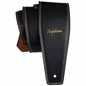 lot 19213 image: Nefelibata Guitar Strap Black, Soft Full Grain Leather, 3.8 Wide, Adjustable Length 49 to 57 with Foam Padding for Bass, Electric, and Acoustic Guitars