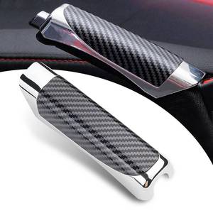 lot 20397 image: Eratus Car Handbrake Cover, Carbon Fiber Decorative Anti-Scratch Protective Cover, Perfect Fit Non-Slip Comfortable Grip Self-Adhesive Cover, Universal for Most Cars Interior Accessories (Black)