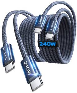 lot 20405 image: LISEN for Apple iPad Charger Fast Charging 240W USB C Cable for iPad Pro 1312.911 inch, A1610th Generation, iPad Air 1113 inch5th4th, iPad mini 6th7th, 6.6ft10ft2 PackMidnight