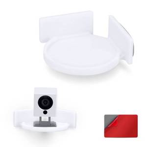 lot 20435 image: BRAINWAVZ Mini Circular Corner Shelf Mount for Security Cameras, Baby Monitors, Speakers, Plants & More, Universal Holder, Strong Adheasive, No Mess, Screwless (White)