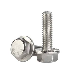 lot 20438 image: M6 x 12mm Flanged Hex Head Bolts Flange Hexagon Screws, Stainless Steel A2, DIN 6921, 25 PCS