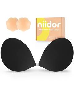 lot 20440 image: Niidor Adhesive Sticky Invisible Bras Backless Strapless Push-up Bra with Silicone Cups for Wedding, Party, Dress
