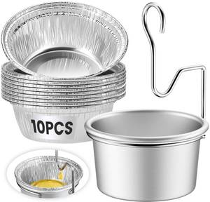 lot 20461 image: SpiralScgv Premium Grill Grease Trap Kit - Includes 8 Liners & Heavy-Duty Clips - Universal Fit for Weber, Char-Broil, Kenmore Grills - Rust-Proof, Easy-Clean Design for Mess-Free BBQ��Silver��(8  pieces only)