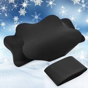 lot 20468 image: Hahafelt Cooling Cervical Neck Pillowcase Cover (Only Pillow Case) Ergonomic Pillowcase with Zipper Breathable Contour Pillow Cover for Side Back Stomach Sleepers(Black,Standard Size)