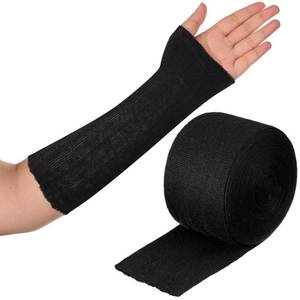 lot 20470 image: Nuanchu Cotton Stockinette Tubular Elastic Arm Cast Sleeve Roll Elastic Wrap Tube Wrist Wraps Comfortable Cast Stockinette Cosplay Accessories for Arm Leg Knee(Black,4 Inch X 5.47 Yard)