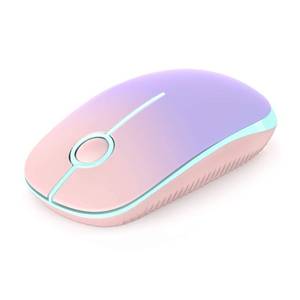 lot 20480 image: Unipows Wireless Mouse - 2.4G Slim Portable Computer Mouse with Nano Receiver, Less Noise Mobile Optical Mice for Notebook, PC, Laptop, Computer, Mac (Gradient Pink to Purple)