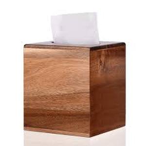 lot 1632 image: Wooden Kleenex box