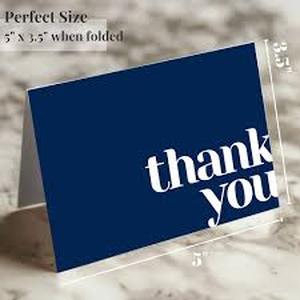 lot 4273 image: Paper Play Thank You Cards Folded Pack of 40 Blue