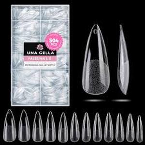 lot 6382 image: Una Gella Clear False Nail Tips Set with Storage Case