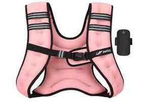 lot 11078 image: Pink 5lb Weighted Vest Black Stripes