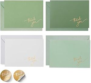 lot 12101 image: Paper Play Thank You Card Set with Gold Stickers