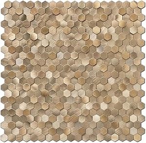 lot 13356 image: StickGOO Peel and Stick Hexagon Mosaic Wall Tiles
