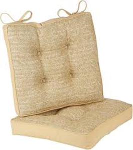lot 19195 image: Natural Jute Burlap Outdoor Seat Cushion