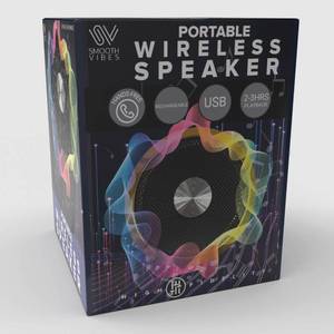 lot 2085 image: AJ099 2.75 in. Mini Black Wireless Portable Speaker - Pack of 6