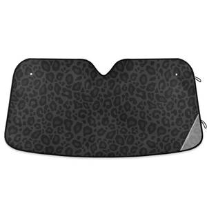 lot 2087 image: Car Windshield Sun Shade Black Leopard Print Car Sun Visor for UV Rays and Sun Heat Protection Gray Camouflage Blocks Heat and Sun Foldable Sun Shield 55x28 Inches, Automotive Interior Accessories