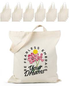 lot 3097 image: Lzerking 24 Pack Large Canvas Tote Bag Bulk, 14.5x16.3 Inches Blank Tote Bags for DIY Projects, Gift