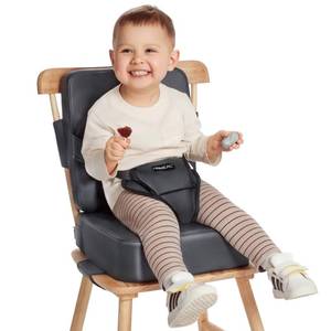 lot 3099 image: HOMEAL Booster Seat for Kitchen Chair, Breathable Toddler Booster Seat for Dining Table with Backrest and Adjustable Straps, Portable Travel Toddler Booster Seat, Dark Grey