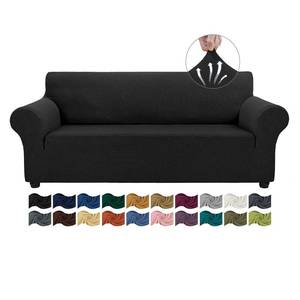 lot 3125 image: Asnomy Couch Covers for 3 Cushion Couch Sofa Pet Friendly, 3 Seater Sofa Cover Washable Slipcovers Protector Furniture Covers for Dogs Spandex Jacquard Fabric Small ChecksLargeBlack