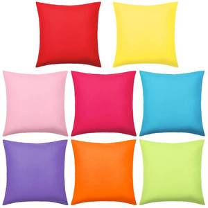 lot 4019 image: Preboun 8 Pcs 16 x 16 Inch Fresh Colors Decorative Throw Pillow Covers Mixed Solid Color Square Pillow Cases Colorful Cushion Cover for Classroom Couch Bedroom Patio Garden (Covers Only)