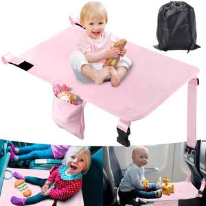 lot 4021 image: AWAHITAWA Toddler Airplane Bed, Portable Kids Airplane Seat Extender, Airplane Travel Essentials for Toddlers, Comfortable Footrest for Kids, Must-Have Toddler Travel Bed for Flights (Pink)