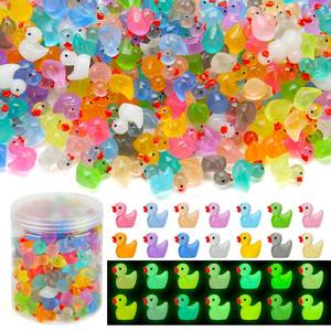 lot 4029 image: GWAHSA 240pcs Luminous Mini Resin Ducks, Tiny Animals Bulk Glow in The Dark Small Plastic Miniature Ducks Figures for Dollhouse Decor Micro Garden Home Landscape Aquarium Craft Gifts Party Favors Toys
