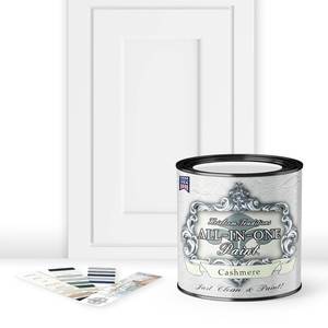 lot 4386 image: ALL-IN-ONE Paint by Heirloom Traditions, Cashmere (True White), Quart - Durable cabinet and furniture paint. Built in primer and top coat, no sanding needed. Includes our 30 featured color card.