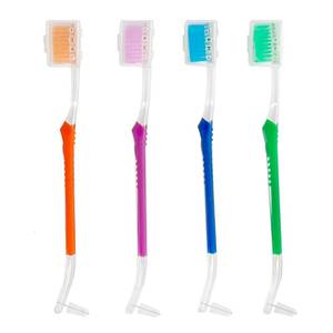 lot 4394 image: Ceonam 4-Pack Orthodontic Toothbrushes with Double-Ended Design � V-Trim Brush and Interspace Brush for Effective Braces Cleaning, Multi-Colored Set for Oral Dental Care