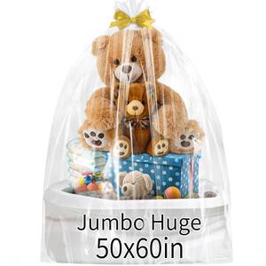 lot 4412 image: woric 6PCS Jumbo Huge Cellophane Gift Bags 50x60 Inch Extra Large Cellophane Wrap for Bathtub Baby Shower Birthday Mothers Day Graduation Gifts Baskets Stuffers