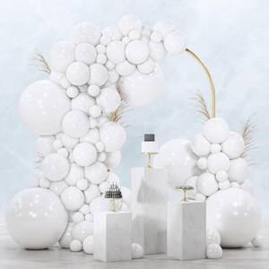 lot 4433 image: PartyWoo White Balloons 100pcs Different Sizes Pack of 18 12 10 5 Inch Matte White Latex Balloon Arch Kit Garland for Wedding Bridal Graduation Baby Shower Birthday Party Decorations White-Y13